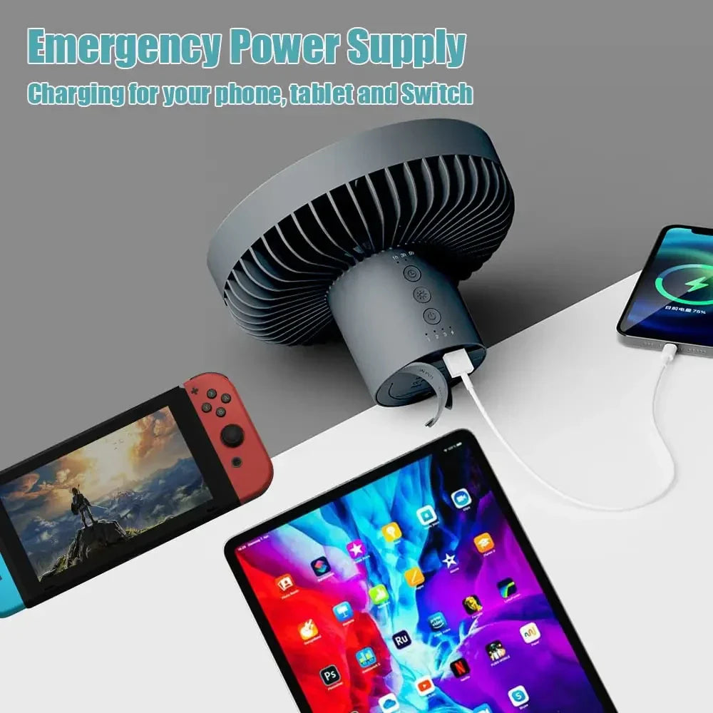 Climaflow Stativ-Ventilator | 10000mAh Akku & Powerbank | 3-in-1 Design | Leise & Leistungsstark