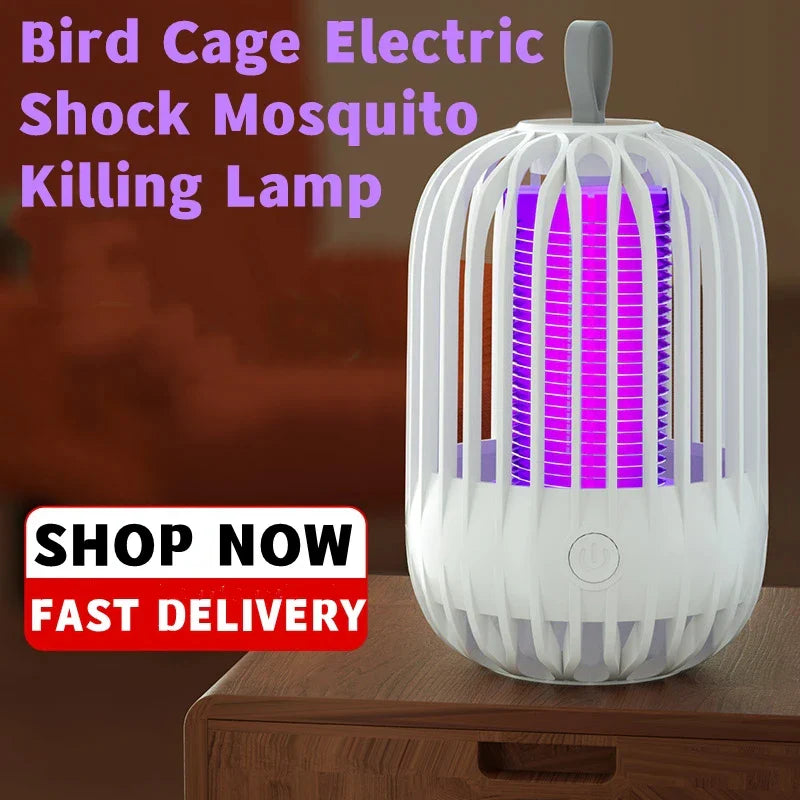 GlowCage Mückenfalle im Käfig-Design | UV-Licht & LED Nachtlampe | Für Schlafzimmer, Balkon & Camping | Tragbar & USB-aufladbar