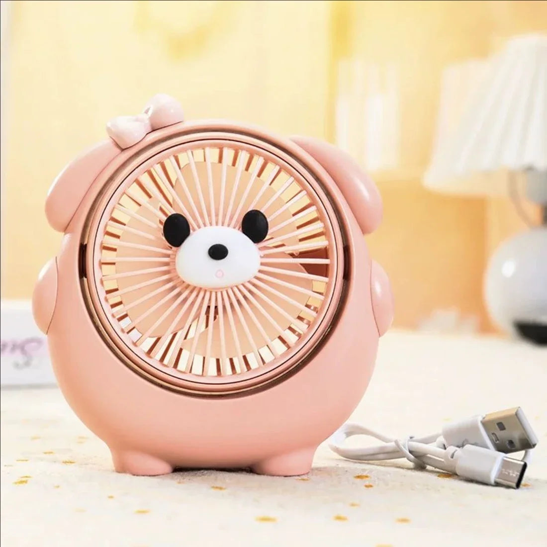 ChillPaws | Mini USB Ventilator | 3 Windmodi | Niedliches Design | USB Wiederaufladbar
