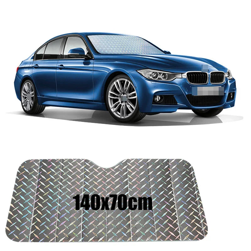 Solcura Auto Sonnenblende | UV- & Hitzeschutz | Faltbar & Universell | Silber