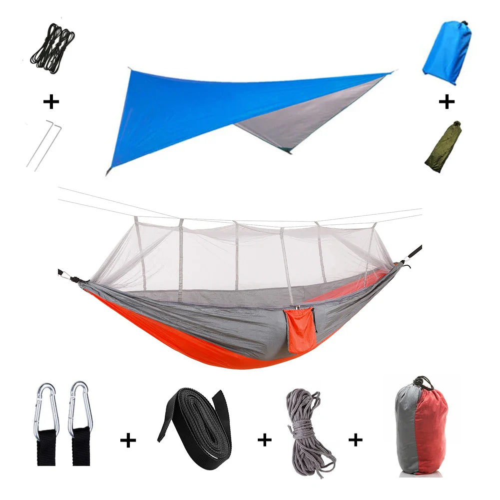 Nomaterra Hängematte | Mit Moskitonetz & Tarp | Ultraleicht & Wetterfest | Für Outdoor & Trekking