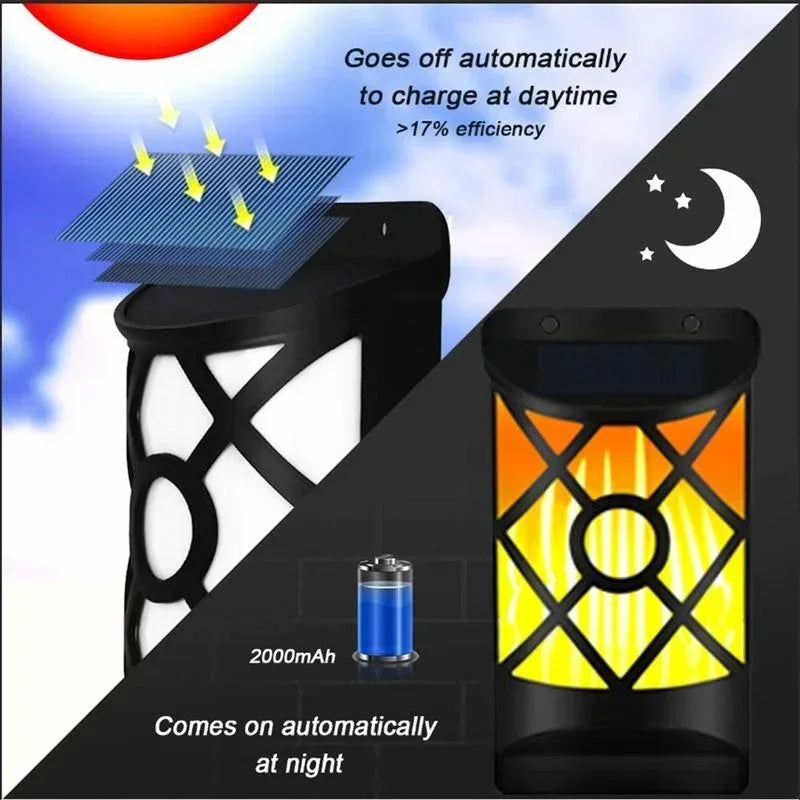 FlameGlow | Solar Fackelleuchte | Realistischer Flammeneffekt | Wetterfest und Langlebig