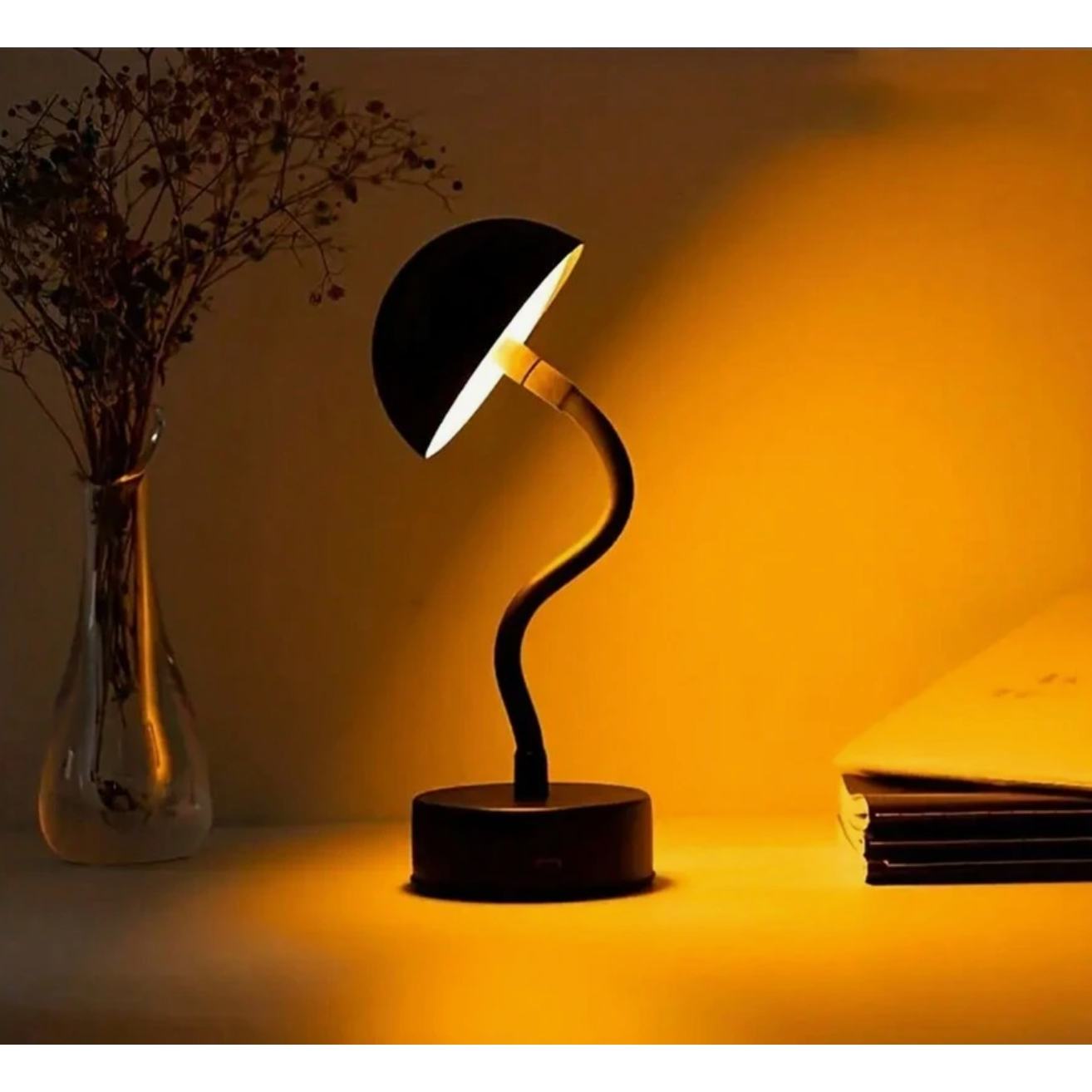 Velunara Leuchte | Kabellos & Wiederaufladbar | Touch-Dimmbar | Pilzform Design | LED Ambiente Licht