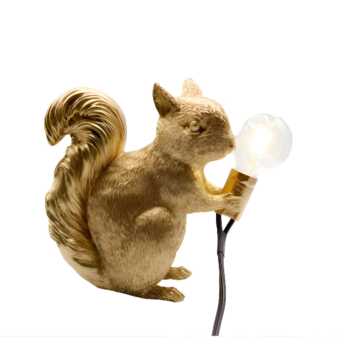Skandilu Lux | Eichhörnchen Tischlampe | Warmes LED-Licht | Harzdesign im Nordic Look