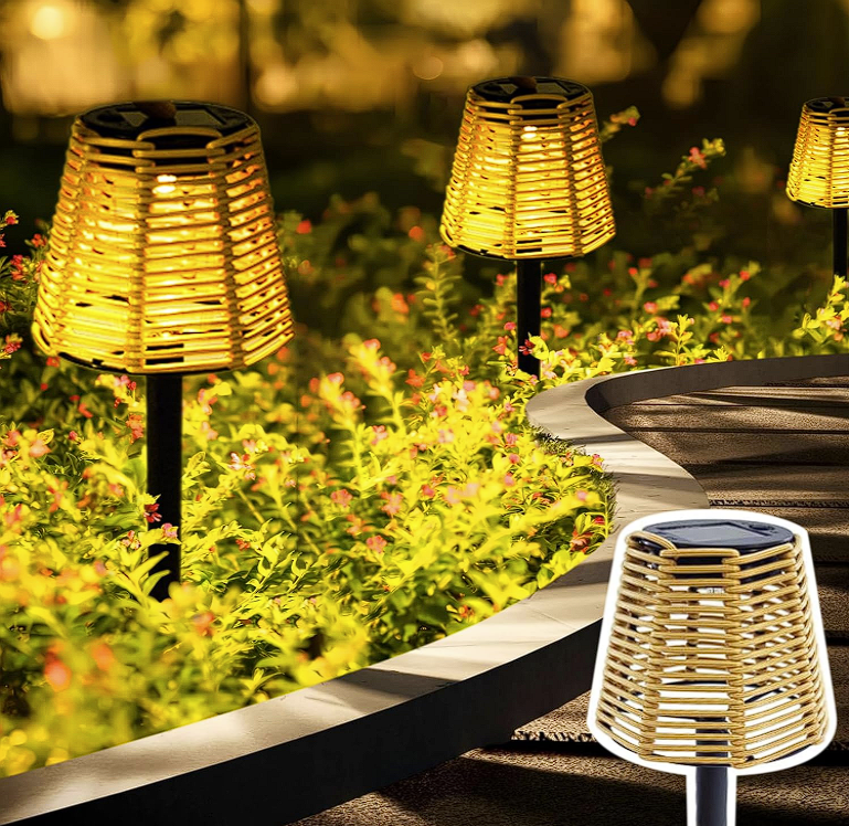 Solara RattanGlow | Solarbetriebene Außenleuchte | Geflochtener Rattan-Look