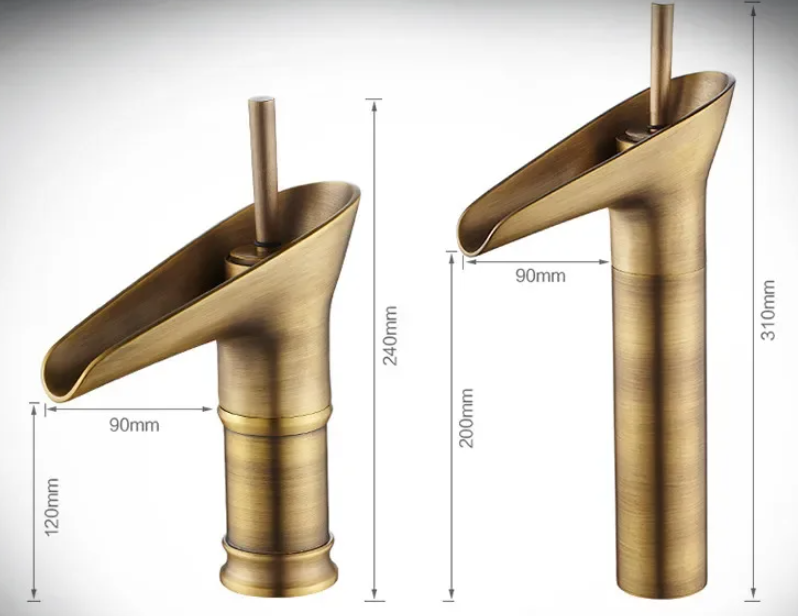 AquaFlow Waterfall Faucet | Elegantes Design | Antik-Bronze-Optik