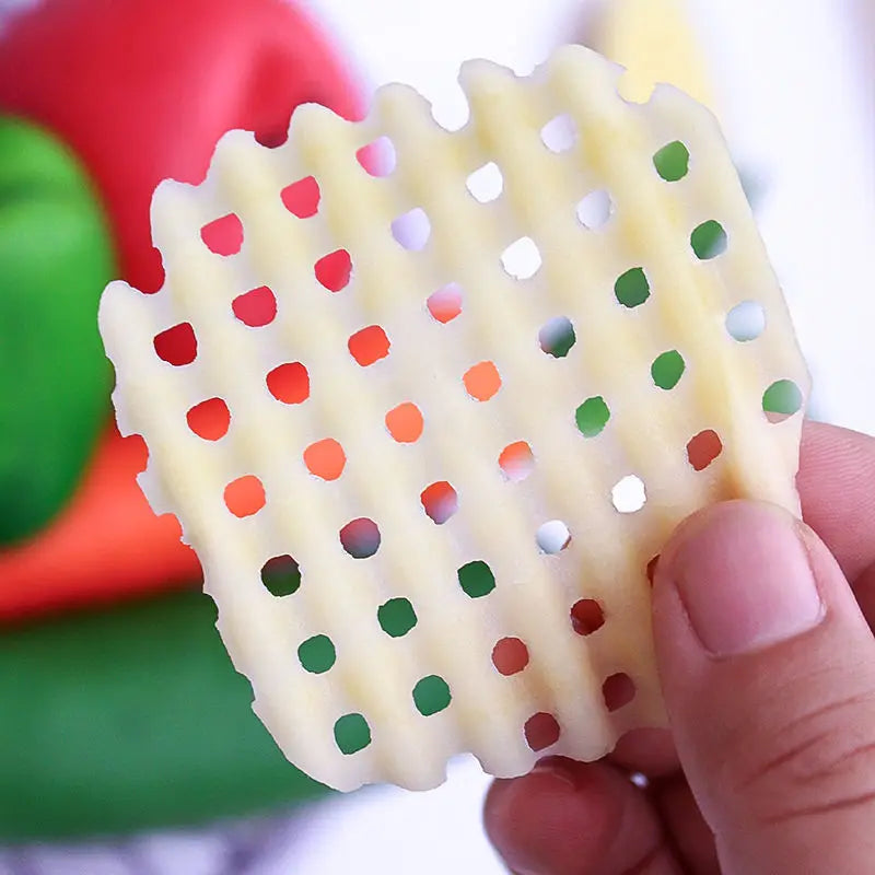 CrissChef Kartoffelschneider | Gitterform & Edelstahl | Kreative Gemüsechips | Holzgriff