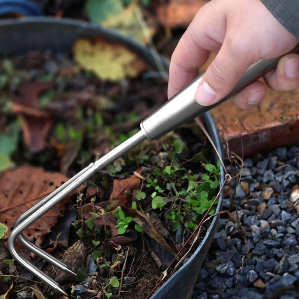WeedMaster Unkrautjäter aus Edelstahl | 29 cm Handwerkzeug | Ergonomisch & Rostfrei | Für Garten & Beetpflege
