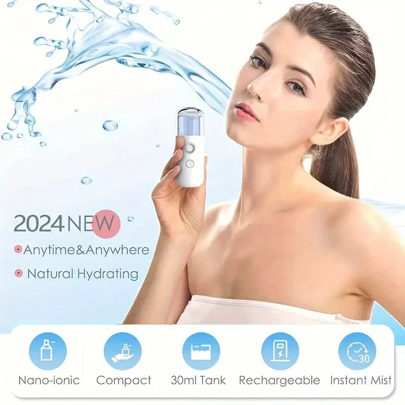 Mistiva Gesichtsdampfer | Nano-Nebel & USB | Kabellos | 30 ml Tank