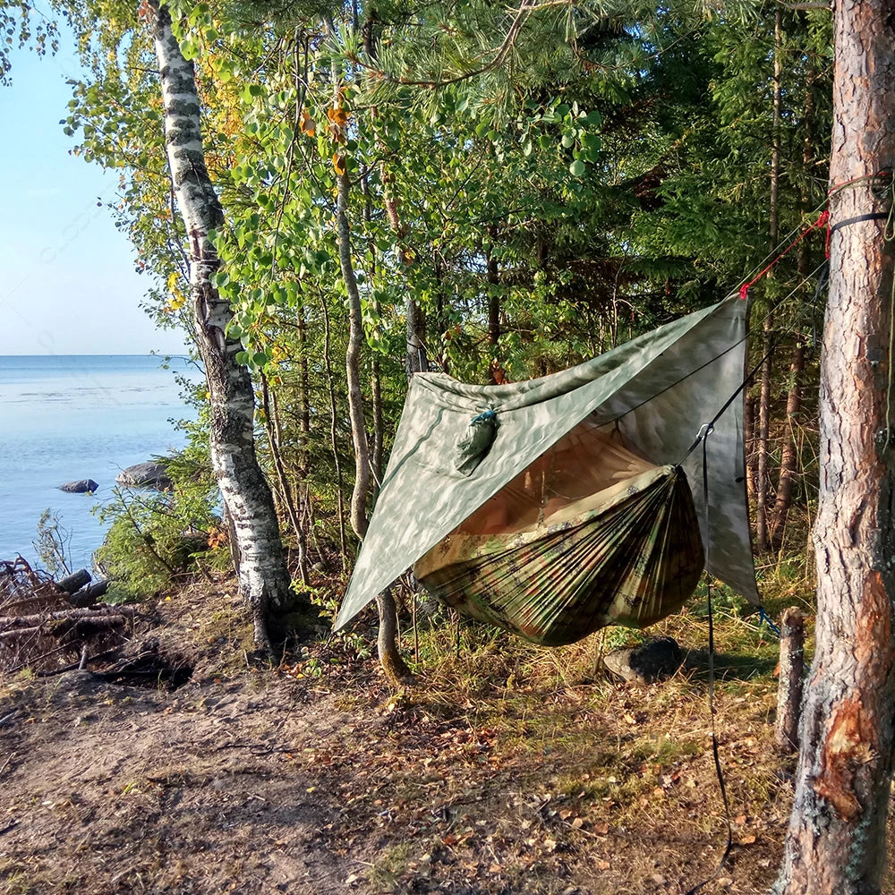 Nomaterra Hängematte | Mit Moskitonetz & Tarp | Ultraleicht & Wetterfest | Für Outdoor & Trekking