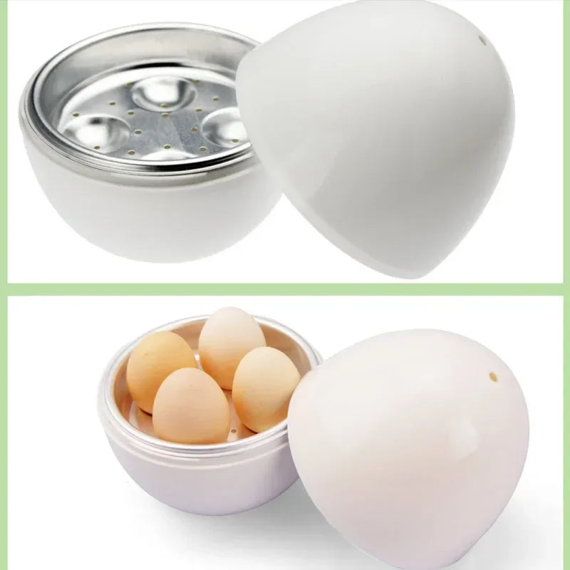 EiGenuss Mikrowellen-Eierkocher | Für 4 Eier | BPA-frei & Hitzeschutz | Weiß
