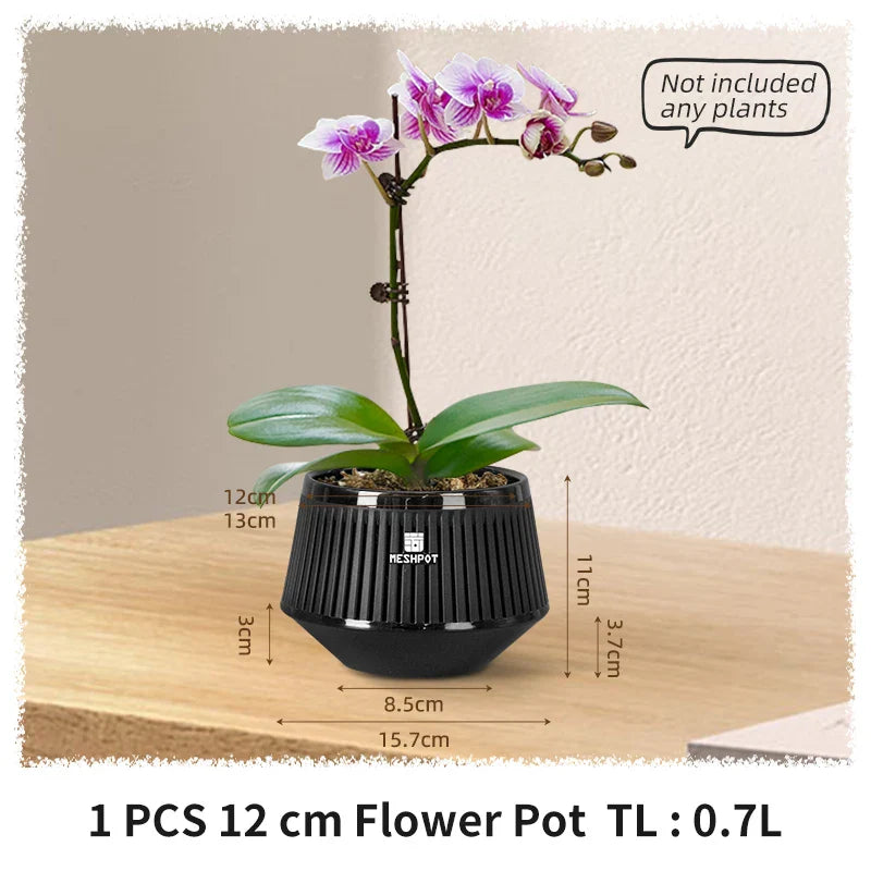 Florapure Orchideentopf | Atmungsaktiv & UV-Beständig | Für Innen & Außen | 12 cm