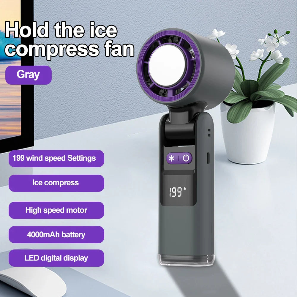 Airivo Ventilator 199 | Tragbar & LED-Display | Mit Kaltluftmodus & 199 Stufen | Für Hals, Tisch & Reise