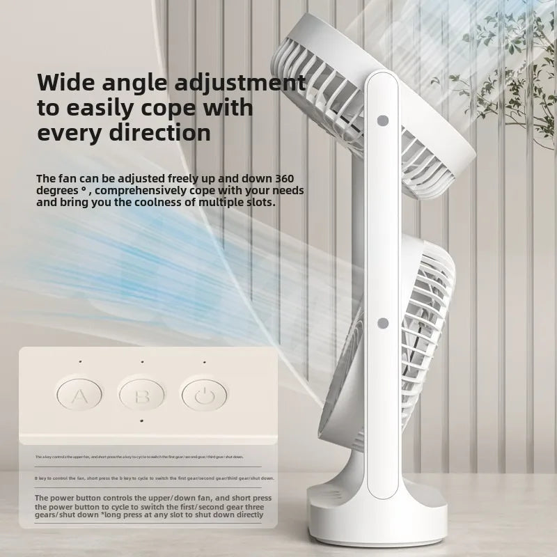 AirSphere | Dualer Tischventilator | 360° Drehbar | USB Betrieben | Leiser Betrieb