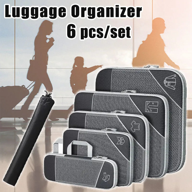 PackMate | Reise Organizer Set | Komprimierbar und Wasserabweisend | 6-teilig