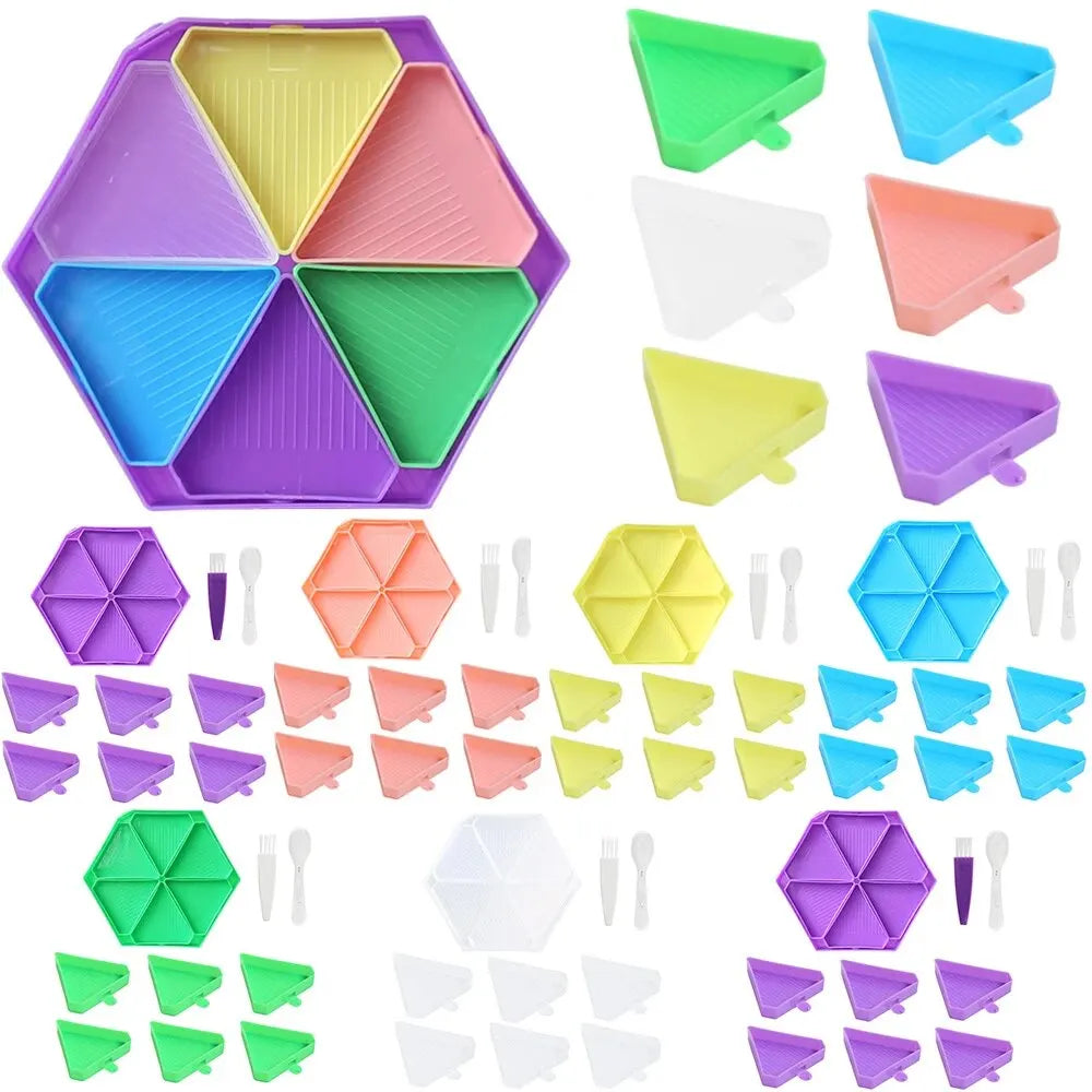 Craftello HexaSort | 6-Fach Diamond Painting Palette | Mit Zubehör | Sauber & Übersichtlich