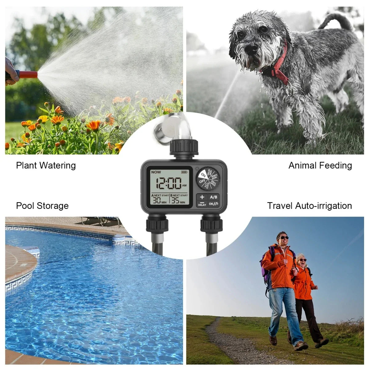 EcoSprout AquaFlow | Solar Bewässerungstimer | Automatisch | Wetterfest