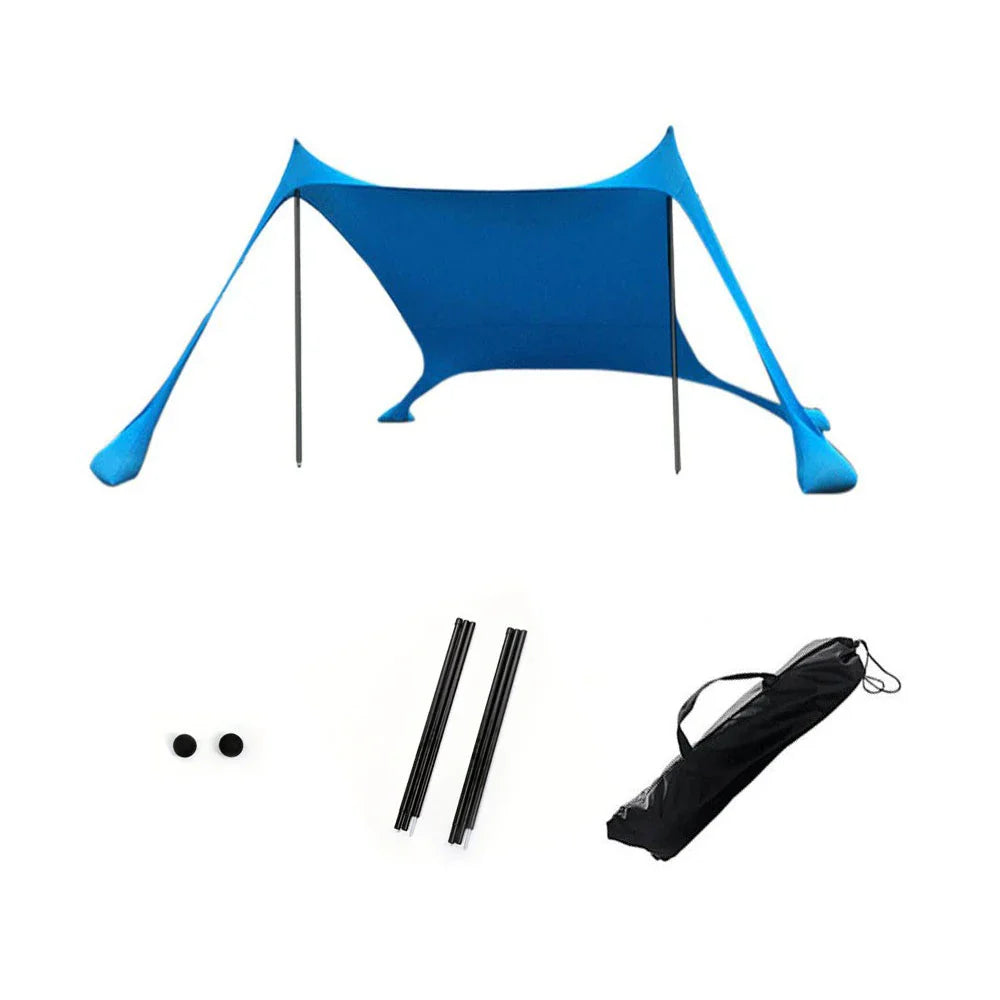 Sunlera ShadeDome | Strandmuschel UPF50+ | Für 3–4 Personen | Wasserdicht & Windstabil | 200×200×170 cm