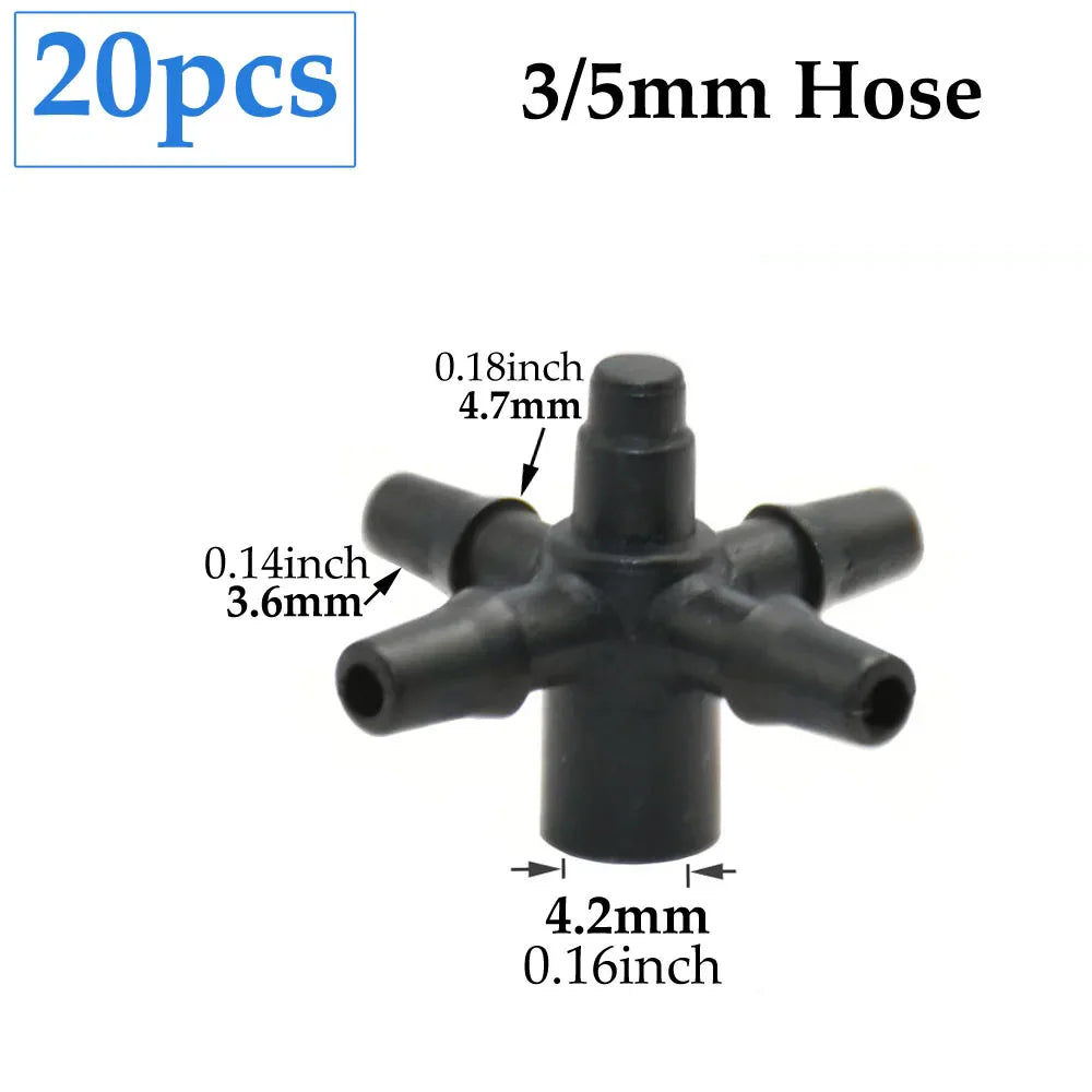 HydroLink SplitConnect | 2-Wege Tropfbewässerungs-Verbinder | Für 3/5 mm Systeme | Druckfest & Vielseitig