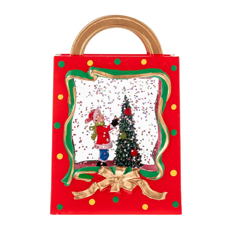 Weihnachtliche Schneekugel-Lampe | LED-Wasserkugel mit wirbelndem Schnee | Festliche Beleuchtung & dekorative Geschenkbox | Lunavine