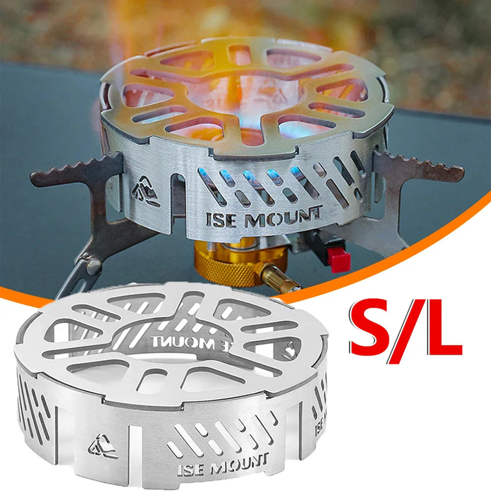 Flamecura Windschutzring | Edelstahl Outdoor-Ring | Größe S & L | Für Gaskocher & Campingflamme