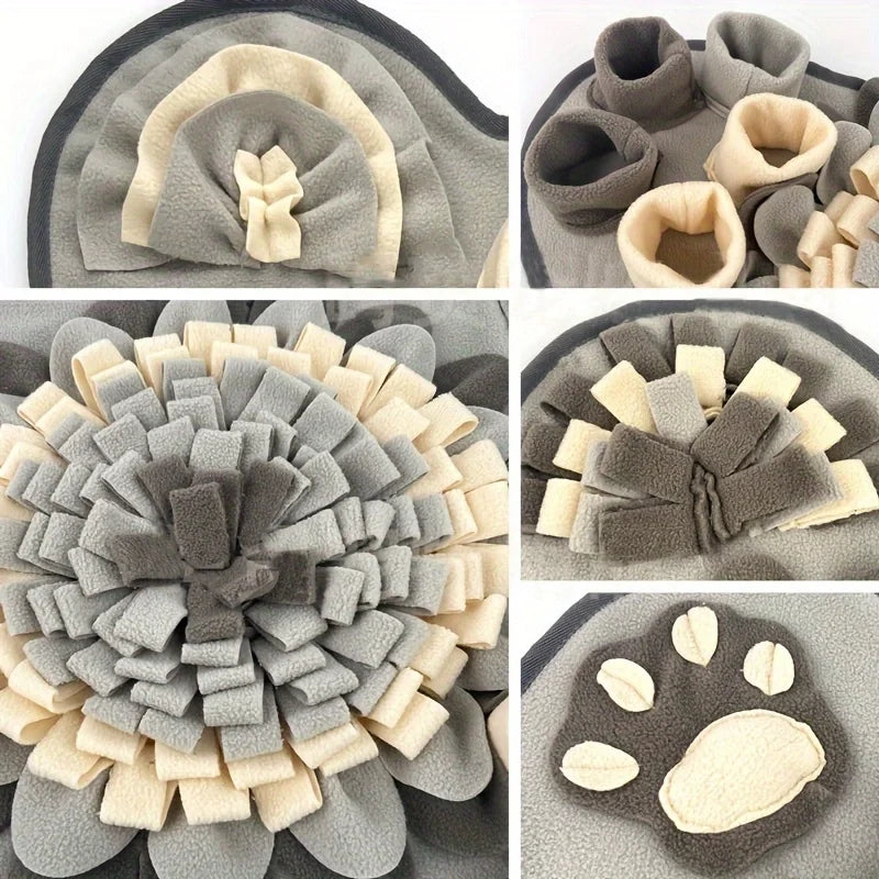 SniffJoy | Hundeschnüffelteppich | Fleece, Quietschspielzeug, Rutschfest | Indoor Fütterung & Spiel