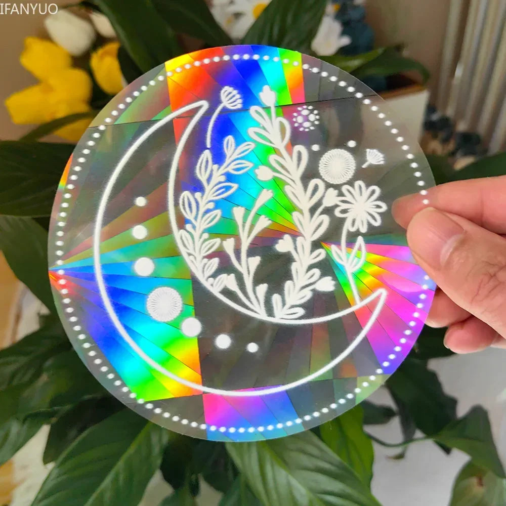 SunGlow Fenstersticker | 3D Regenbogen-Effekt | Selbstklebend & Wiederverwendbar