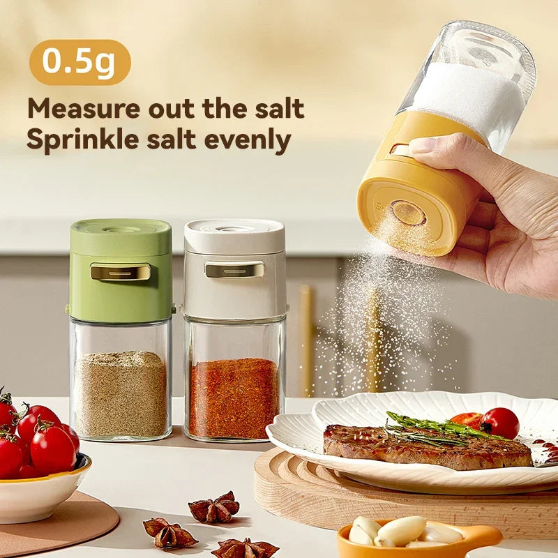 SpicePress | Gewürzglas mit Dosiermechanismus | Luftdicht & Hygienisch | 180ml