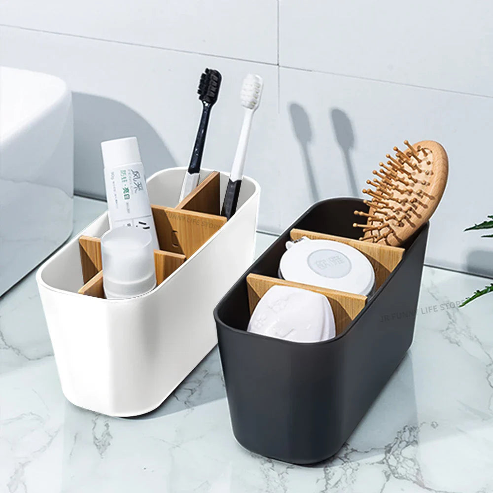 Natuvera BathDock | Bambus Organizer | Stilvoll & Vielseitig | Für Bad & Schminktisch