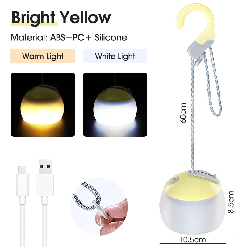 CampGlow | USB Zeltlampe | Leicht & Kompakt | Wetterfest & Wiederaufladbar | Für Outdoor & Notfälle