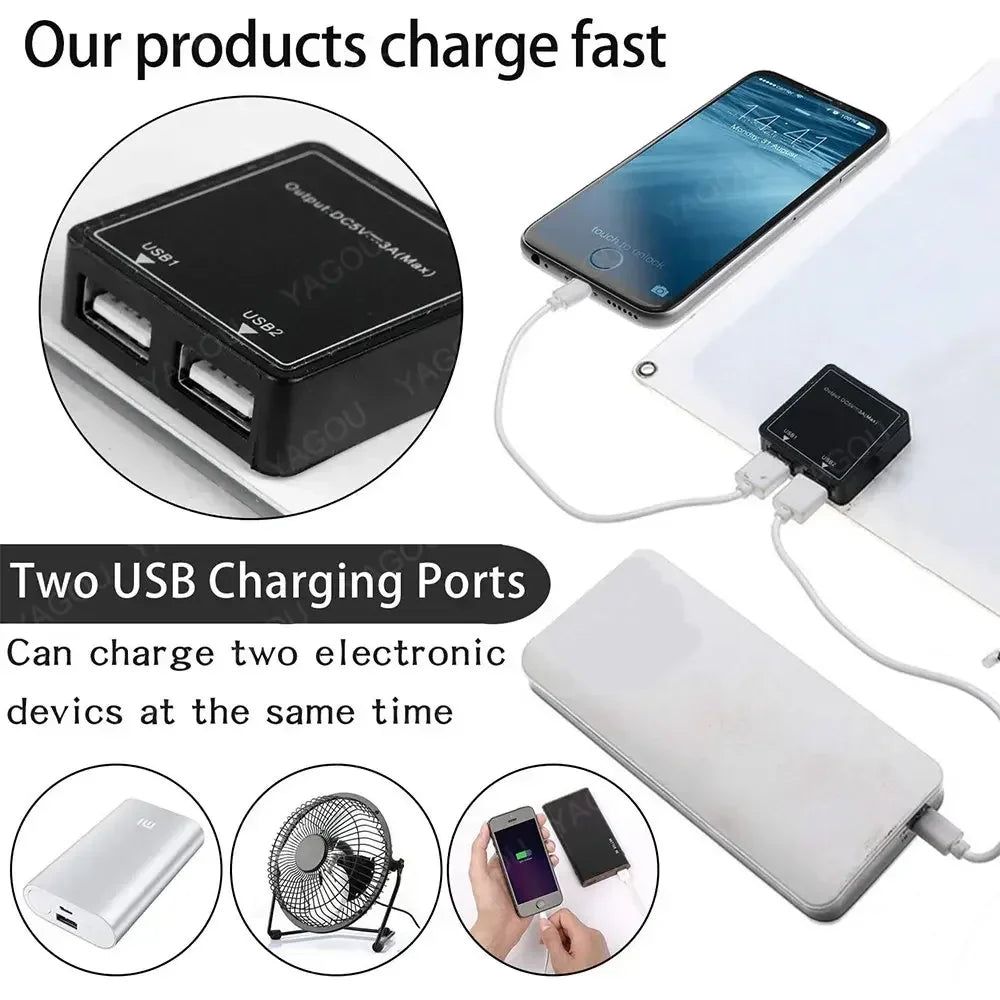 SolaraTech 100W Solarpanel | Dual USB-Ausgänge | Wasserdicht & Outdoor-geeignet