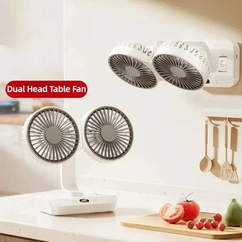 BreezeFlow | Kabelloser Tischventilator | Automatische Rotation & Langer Akku | Flexibel und Kompakt
