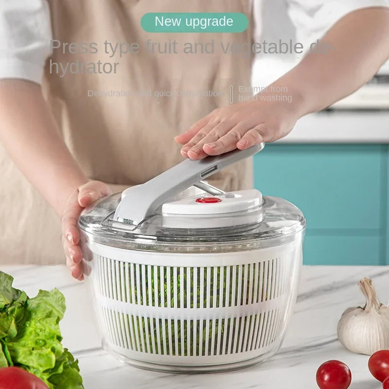 Virello | Salatschleuder | Hebeltechnik, Stopptaste, Großes Volumen | Für Salat, Kräuter & Beeren