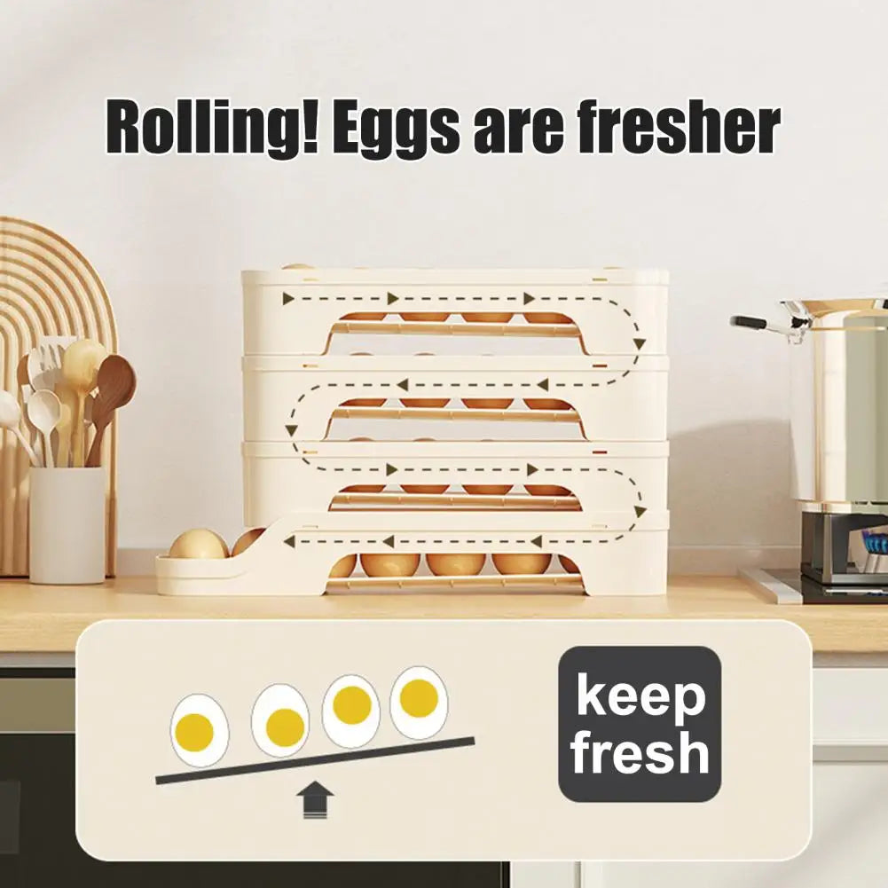 EggMate | Selbstrollende Eierbox | Platzsparend & Praktisch | Flexibles Design