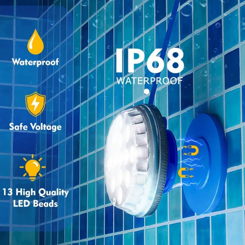 GlowStream | Solar-Poollicht | 16 Farben & Fernbedienung | IP68 Wasserdicht
