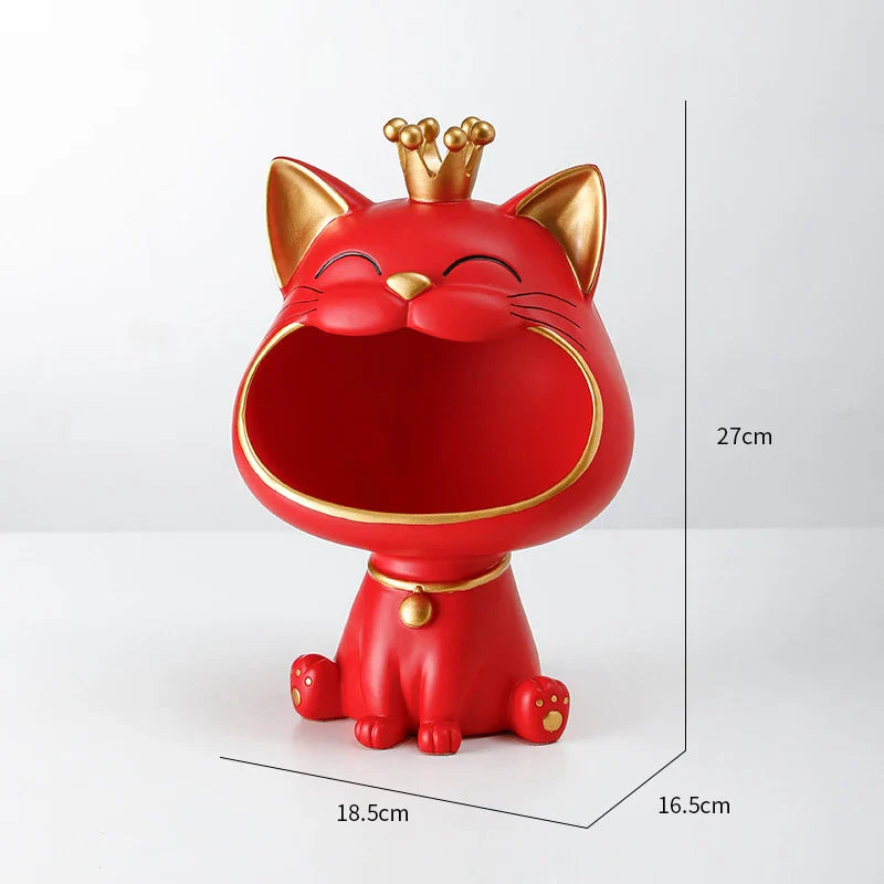 DecoMiau | Katzenfigur mit Aufbewahrung | Robust, dekorativ & vielseitig | Für Wohnzimmer, Büro & Geschenkideen