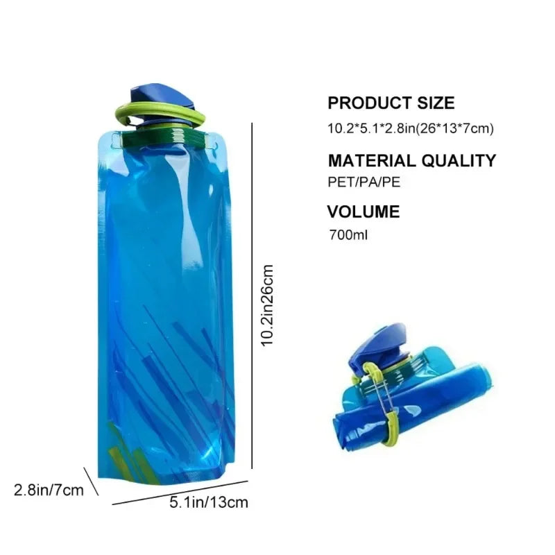 Streamiva Faltflasche | 700ml Trinkvolumen | Mit Haken & Griff | Ultraleicht für Outdoor & Sport