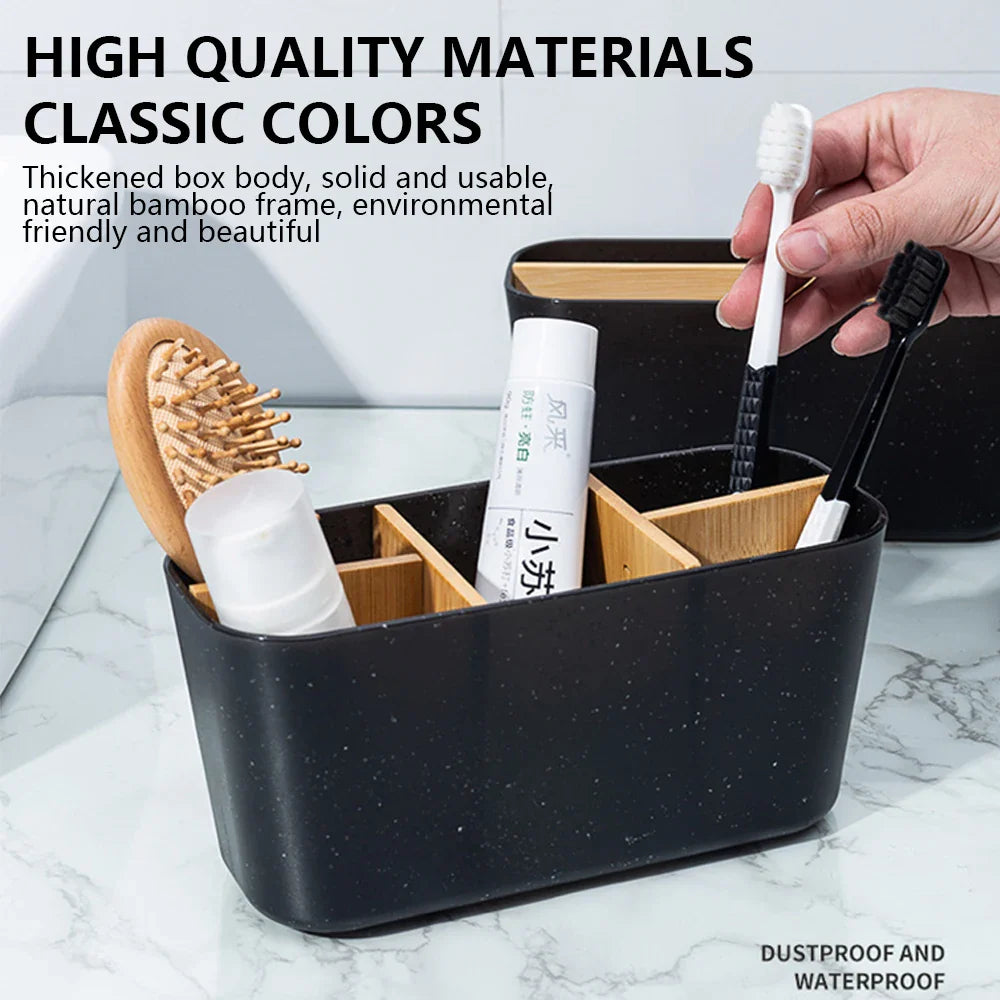 Natuvera BathDock | Bambus Organizer | Stilvoll & Vielseitig | Für Bad & Schminktisch