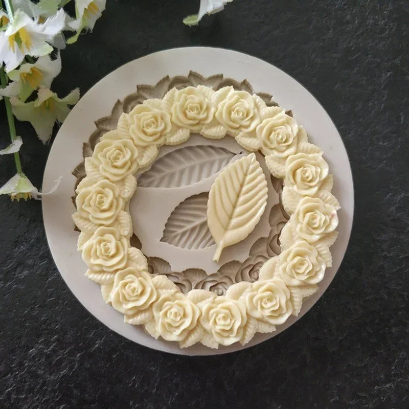 Formellina Silikonform | Rosetten & Blätter | Für Fondant & Schokolade | Flexibel & BPA-frei