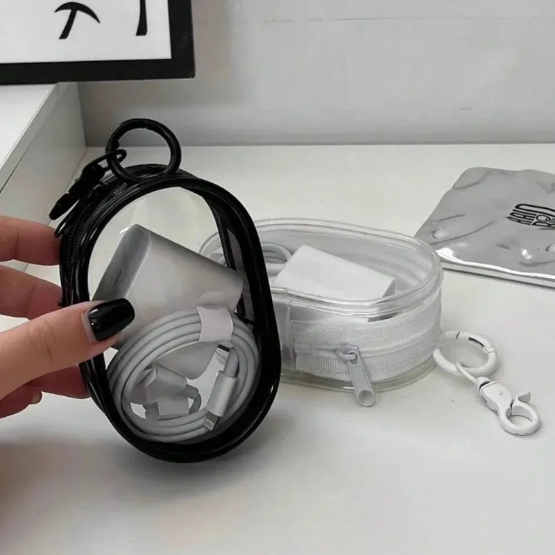 Podlette Mini Tasche | Transparent & Wasserdicht | Mit Karabiner & Reißverschluss