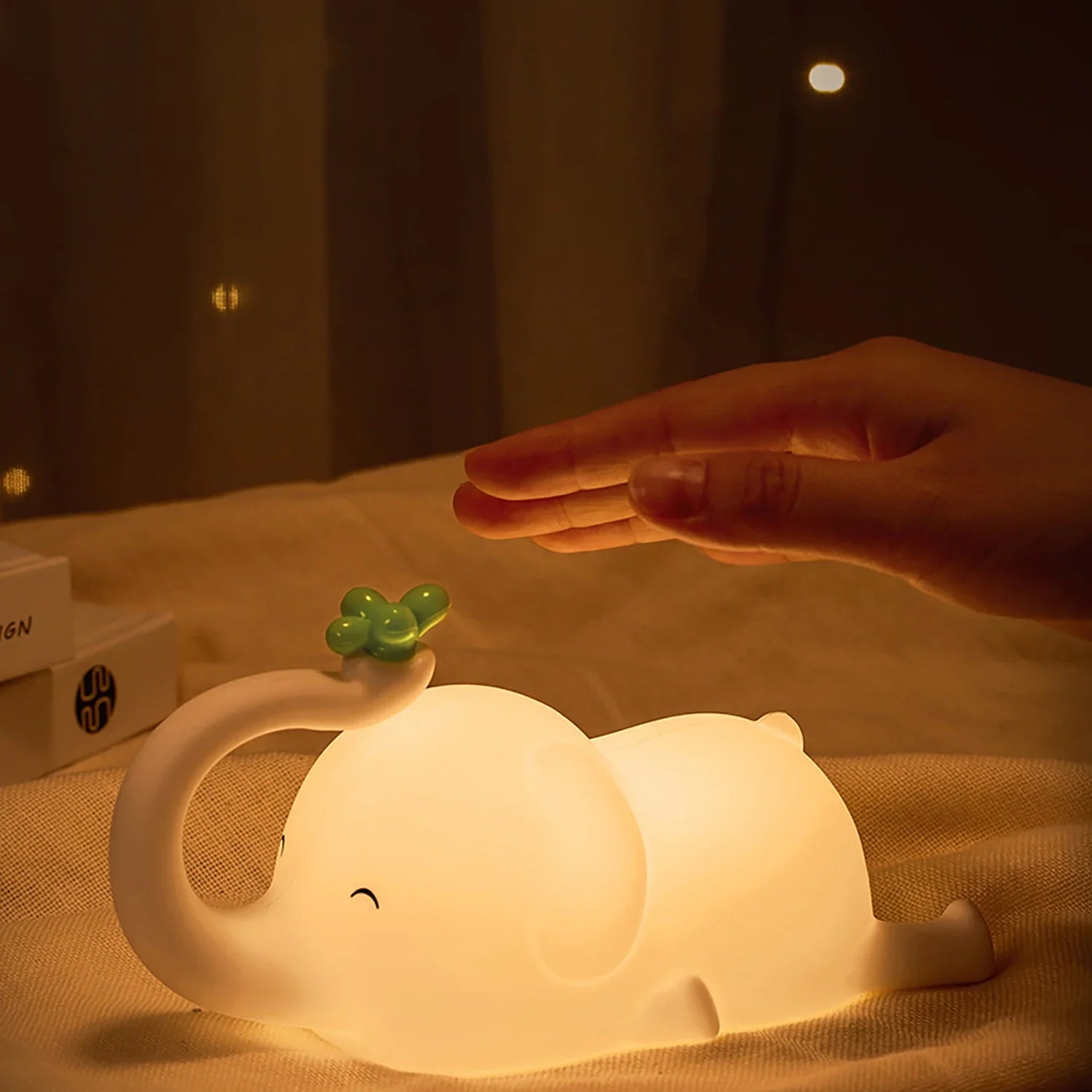 ElefiGlow Nachtlicht | Mit Timer & 3 Helligkeitsstufen | Für Kinder | Wiederaufladbar