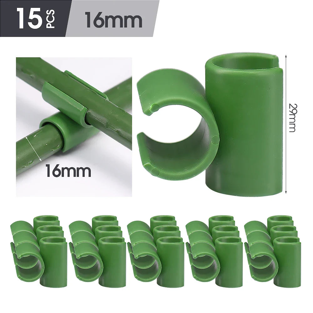 TrelliSnap Connect | 15er-Set Kreuzverbinder für Pflanzenstützen | Für .8–2.0 cm Stäbe | Verstellbare Klammern für Rankgitter & Pflanzengerüste
