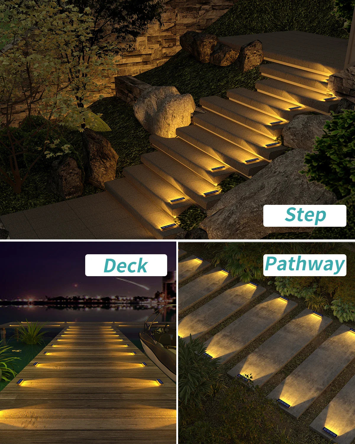 LumoBright PathLites | Solar LED Bodenleuchten | Wetterfest | Automatisches Einschalten