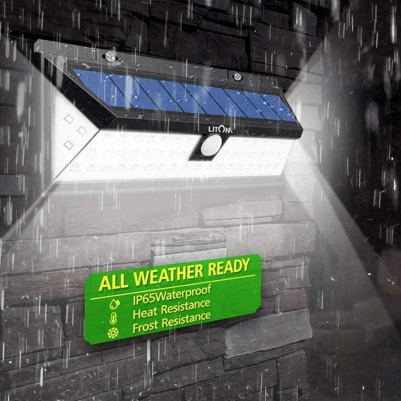 SafeRay 90 LED Solarleuchte | 3 Modi | Bewegungssensor | Wetterfest | Für Garten & Hof
