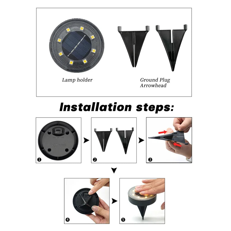 Terraluna Solar Bodenleuchte | Edelstahl | IP68 Schutz | 8 LEDs
