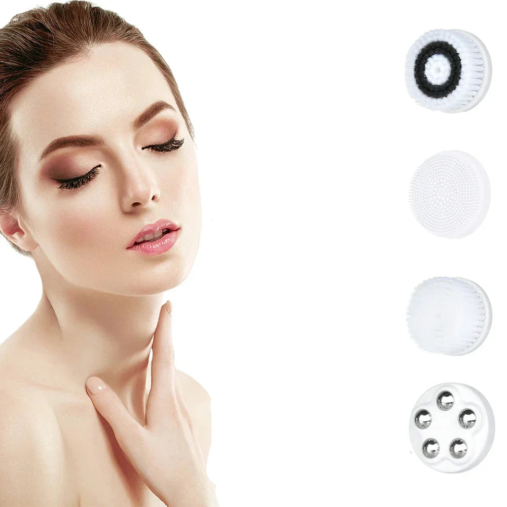 SkinAura | 4-in-1 Gesichtsreinigungs- & Massagegerät | 3 Intensitätsstufen, USB-aufladbar & kompakt | Tiefenreinigung, Peeling & Pflege zuhause & unterwegs