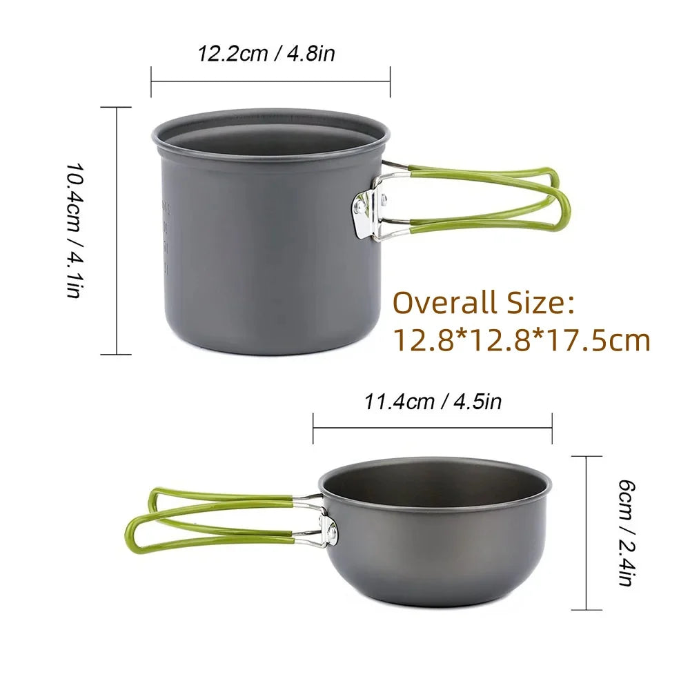 Cooktrekker Camping Kochset | Kompakt & Leicht | Mit Topf, Kanne & 5-in-1 Besteck | Outdoor-Küche