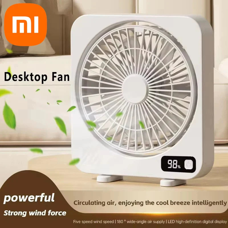 AeroCool Tischventilator | 5 Geschwindigkeitsstufen | Flüsterleise & Kompakt | USB-Aufladung