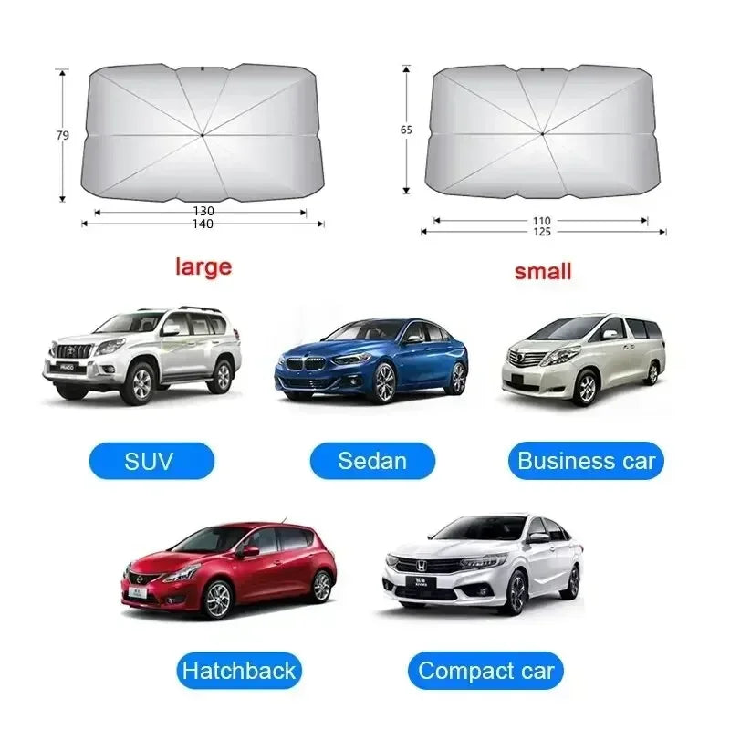 CooliShade Auto Sonnenschirm | UV-Schutz & Hitzeschutz | Faltbar | Für SUV & Kompaktwagen