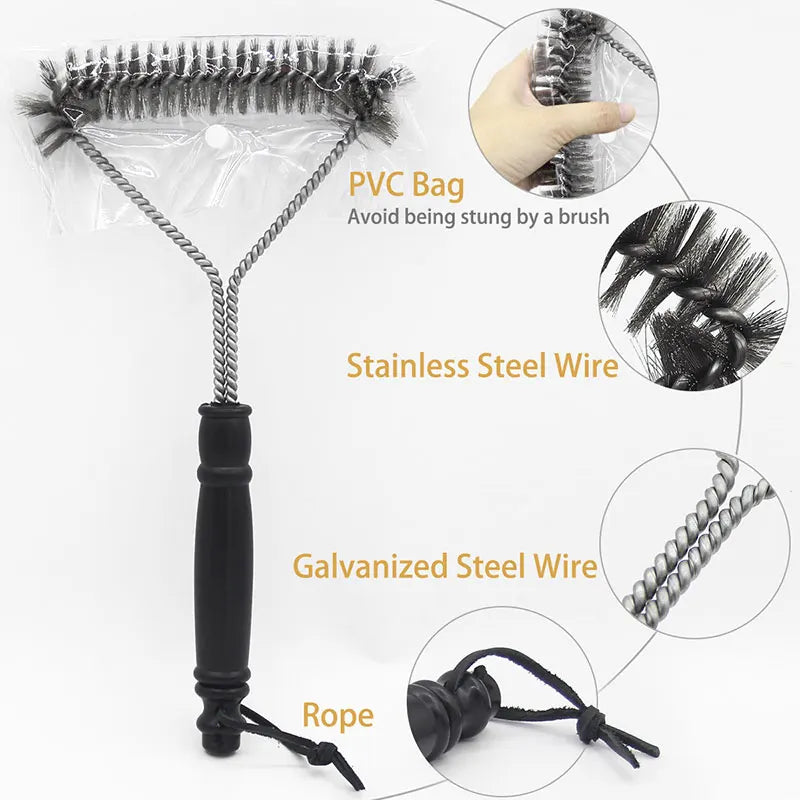 GrillPro Brush | Edelstahl Grillbürste | Hitzebeständig & Antihaft | Ergonomischer Griff